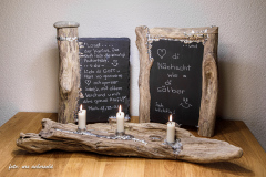 Schwemmholz Schiefertafel